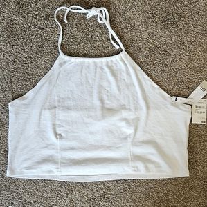 BP White Cropped Halter Sz 3X